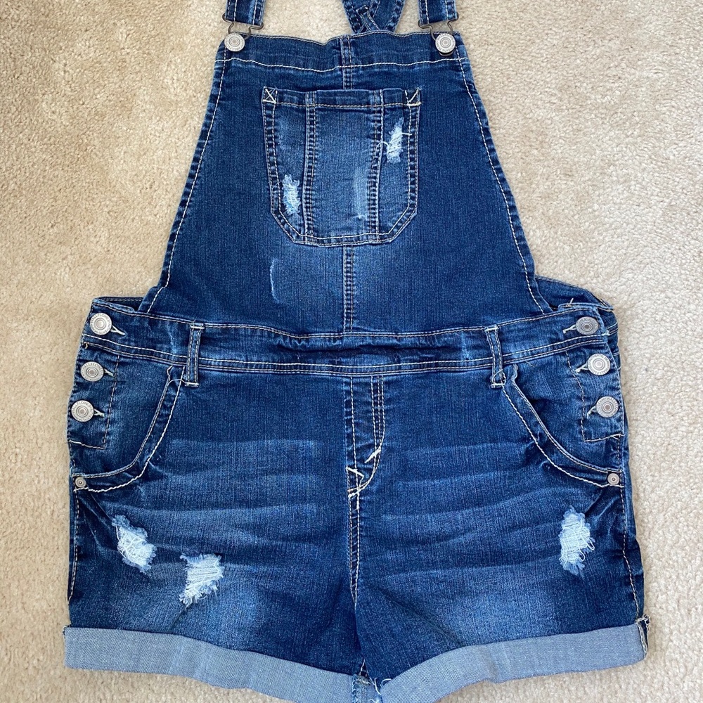Wallflower Dark Ripped Denim Overalls Sz XL